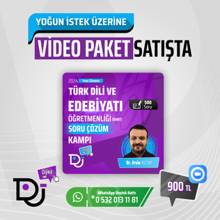 VİDEO PAKET | DR.ERSİN ALTAY İLE TÜRK DİLİ VE EDEBİYATI ÖĞRETMENLİĞİ ÖABT SORU ÇÖZÜM KAMPI