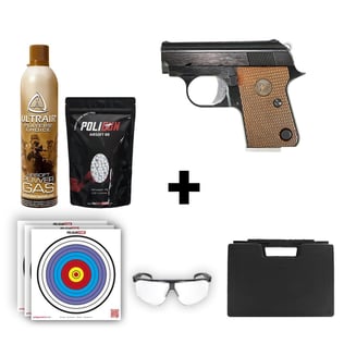 ​We CT25 Siyah Airsoft Tabanca + Green Gas + 0.20gr BB + Taşıma Çantası + Balistik Gözlük