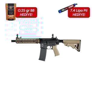 Evolution Recon MK18 Mod. 1 Siyah & Tan Airsoft Tüfeği + 7.4v LiPo Pil