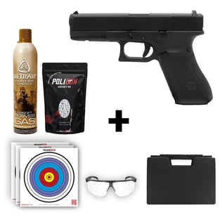 We Glock 17 Gen5 Siyah M.O.S. Airsoft Tabanca + Green Gas + 0.20gr BB + Taşıma Çantası + Balistik Gözlük