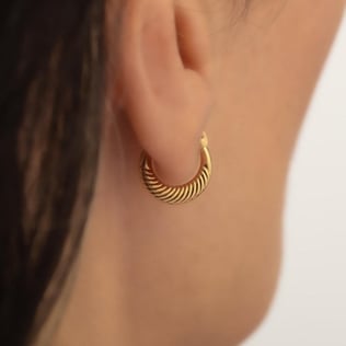 14 Ayar Altın Mini Midye Küpe TEKLİ