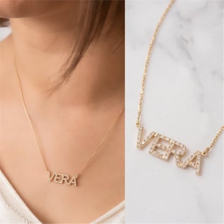 Goldstore-Renkli Taşlı İsim Kolye