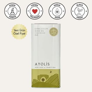 Ayolis Premium Chef Ayvalık Ödüllü Soğuk Sıkım Natürel Sızma Zeytinyağı 5 Lt