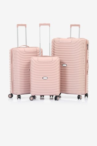 3'lü Set Silikon Kırılmaz PP Unisex Açık Pembe Valiz PWVLZ005
