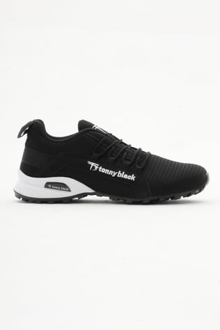 Rahat Kalıp Termo Taban Bağcıklı Unisex Siyah Beyaz Spor Ayakkabı TBPS005