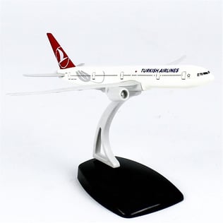 THY059 1/500 Ölçek,  Boeing B777-300, THY Lale Desenli Yolcu Uçağı, Sergilemeye Hazır Standlı Model
