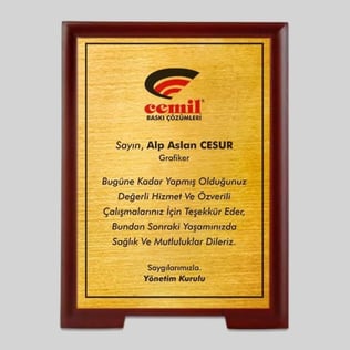 Ahşap Ayaklı Düz Plaket Dikey
