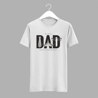 Siyah / Beyaz Tişört ( My Best Dad ) Yazılı