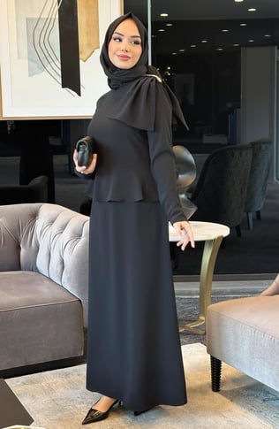 Nihle Bayan Elbise Siyah 5216