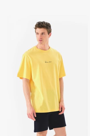 John Frank On Board Oversize Sarı Erkek T-Shirt