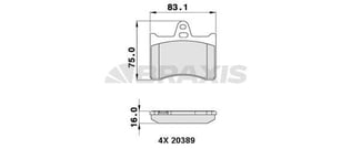 ARKA FREN BALATASI DISK CITROEN XANTIA 1.8I 1.8I 16V 2.0I 16V (95 98) / (75X83X15.5)