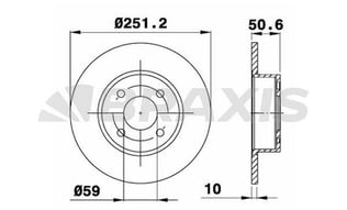 ARKA FREN DISK AYNASI BRAVO II LINEA 1.4T JET 1.6D 2.0D 06> STILO CROMA 1.6 / 1.9D (251.5MM)