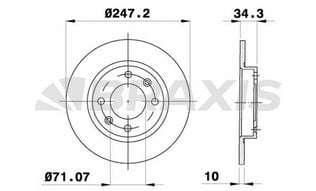 ARKA FREN DISK AYNASI P405 1.6 1.9 1.8T (89 92) P405 II 1.8 2.0 2.0 16V (92 95) / (247x10x9)