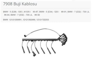 BUJİ KABLOSU BMW - 5 E28 - 535 İ. M 535 İ 85-87. B MW - 5 E34 - 525 İ 88-91. BMW - 7 E32 - 730 İ.İL 86-94. BMW - 7 E32 - 735 İ.İL 86-92