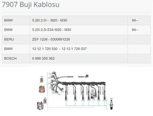 BUJİ KABLOSU BMW 520İ E 34 KASA M 20 MOTOR 94-.720 İ E 32 KASA M 30 MOTOR 94-.730İ E 32 KASA M 30 MOTOR 94-