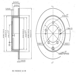 FREN DISK ARKA  262-5 ( MITSUBISHI: PAJERO PININ 00 -)