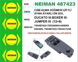 CAM AÇMA DÜĞMESİ ÇİFTLİ AYNA AYARLI ÖN SOL DUCATO III-BOXER III-JUMPER III (12+8)