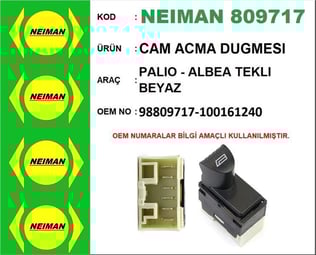 CAM ACMA DUGMESI PALIO - ALBEA TEKLI BEYAZ