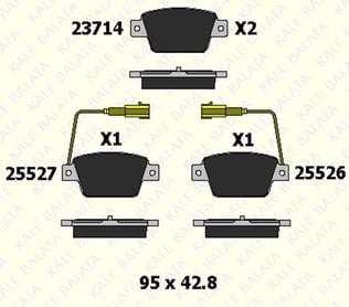 FREN BALATASI ARKA ALFA ROMEO MITO BRAVO II MULTIPLA STİLO STİLO MULTİ WAGON 23714 172 05 ANS KD13