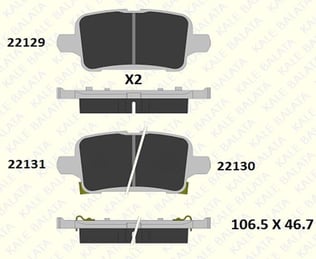 FREN BALATASI ARKA CHEVROLET CRUZE II VOLT I II ASTRA K 22129 171 05 MSH KD13