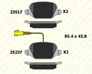FREN BALATASI ARKA FIAT LINEA 1.6 23517 172 05 ANS KD13