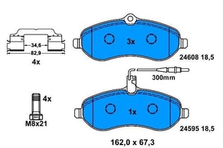 FREN BALATASI ÖN FİŞLİ SCUDO 07> / EXPERT II 07> / JUMPY II 07> / PROACE I 13>