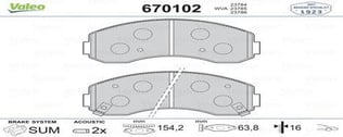 FREN BALATASI ÖN KIA K2500 2.5D 02>03-K2700 2.7D 99>03-K2900 2.9D 07>