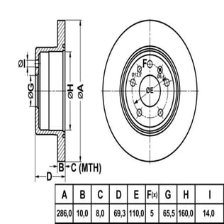 FREN DISK ARKA DUZ 286-5 ( OPEL: VECTRA B 99 -  )