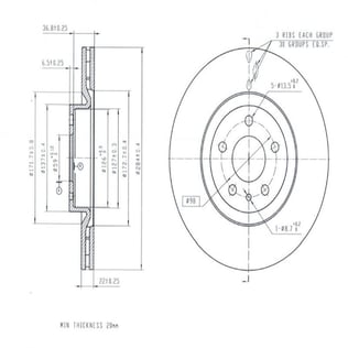 FREN DISK ON HAVA KANALLI 284-5-(FIAT : EGEA 1.3 MJT-1.6 MJT-1.4 16v-1.6 16v FIAT : 500L 1.6 MJT -1.4 2012>   )