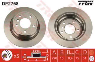 FREN DİSKİ ARKA BMW 5 E39 95>03 DÜZ 298mm
