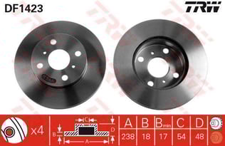 FREN DİSKİ ÖN COROLLA AE92 88>92  KARBÜRATÖRLÜ HAVALI 238mm