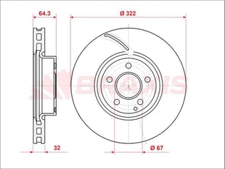 FREN DISKI ON W204 07>14 S204 07>14 W212 09>15 C207 09>16 R172 11>