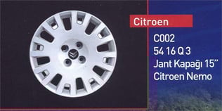 JANT KAPAĞI 15 JANT CITROEN NEMO