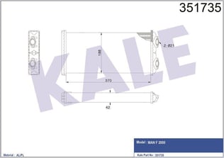 KALORİFER RADYATÖRÜ MAN MAN F 2000 94=> AL/MKNK 37 0×188×42