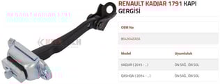 KAPI GERGİSİ KADJAR NISSAN QASHQAI ÖN 2015- >