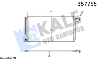 KLİMA RADYATÖRÜ FORD C-MAX GRAND C-MAX 1.6TI 10<19 FOCUS III 1.6TI/LPG 10=> KURUTUCU İLE BRAZING AL/AL 700×378×16 AL/BRZ