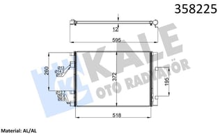 KLİMA RADYATÖRÜ HYUNDAI ACCENT BLUE IV 1.6CRDI 11= > İ20 1.4CRDI 09=> - KIA RIO 1.4CRDI 11=> KURUTUCU İLE BRAZING AL/AL 502×372×12 AL/AL