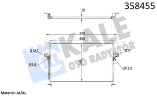 KLİMA RADYATÖRÜ HYUNDAI H-1 / STAREX 2.4 2.4AWD 2. 5D/CRDI 2.5TD 4WD 02<07 H100 2.4 2.5D/TD 93<00 KURUTUCUSUZ BRAZING AL/AL 586×368×18 AL/AL