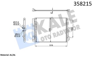 KLİMA RADYATÖRÜ HYUNDAI İ30 ELANTRA V - KIA CEED P RO CEED 1.4/1.6CRDI 12=> KURUTUCU İLE BRAZING AL/AL 503×380×12 AL/AL