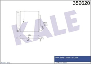 KLİMA RADYATÖRÜ SMART CABRIO CITY COUPE 0.7 0.8 CDI 99> 0001632V003 Q0001632V004000000 0001632V003000000 1632V003000000