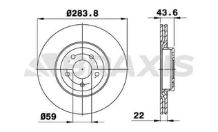 ON FREN AYNASI (DISKI) DOBLO III EGEA 1.3 / 1.6 / 2.0 10>ALFA ROMEO 147 156 (5 BIJON 284MM)