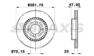 ON FREN AYNASI HAVALI HONDA CRV 97-01 HRV 99-06 PRELUDE 96-01 (282X5)