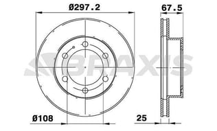 ON FREN DISK (AYNASI) HAVALI TOYOTA HILUX VIGO 2.5DT 3.0DT D 4D 4×4 05-15 (297×6)