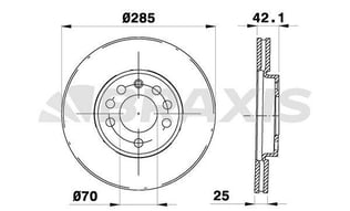 ON FREN DISK AYNASI VECTRA C GTS 1.6 2.016V 02>SIGNUM 03>SAAB 9.3 02>CROMA 05> (285x25x5DLxHAVALI)