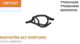 RADYATÖR ALT HORTUMU Y.M. KLM. RENAULT KANGOO 1,9 