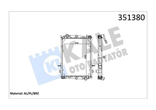 RADYATOR DAF DAF 65CF/FA/FAV 75CF/FA/FAG/FAR/FAV/F T 85CF 98=> (MT) (ÇERÇEVELİ) AL/BRZ 806×608×48