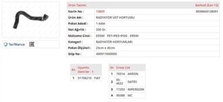 RADYATÖR HORTUMU ÜST FIAT PANDA 1.3 MULTIJET