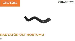 RADYATÖR HORTUMU ÜST R9 R11 7704001275