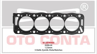 SİLİNDİR KAPAK CONTASI BERLINGO 1.9D 5 ÇENTIK PEUGEOT 405 BERLINGO 1.9D S.K.C 1.53 MM 5 ÇENTIK D9A-D9B-XUD9 DJZ-AJZ 0209.S9