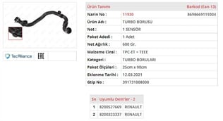 TURBO BORUSU RENAULT CLIO III  1.5 DCI MODUS  1.5 DCİ